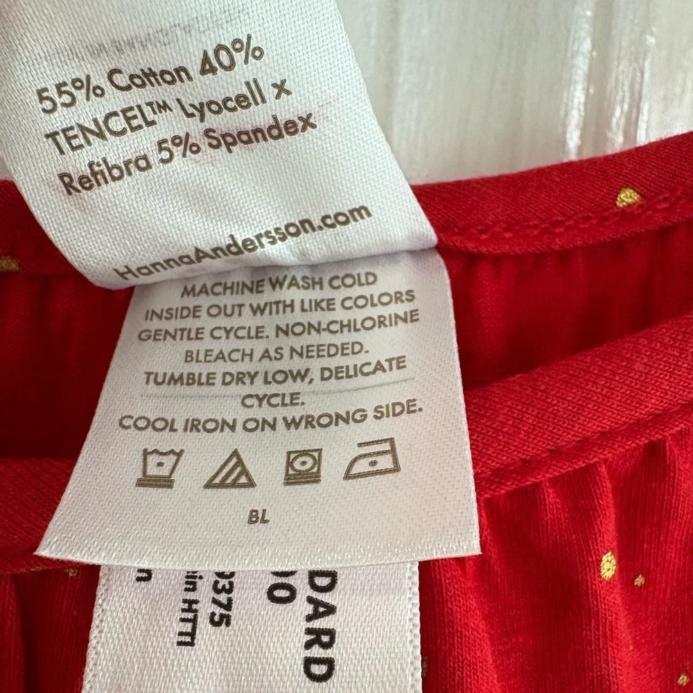 Hanna Andersson Red Star long sleeve dress size 10